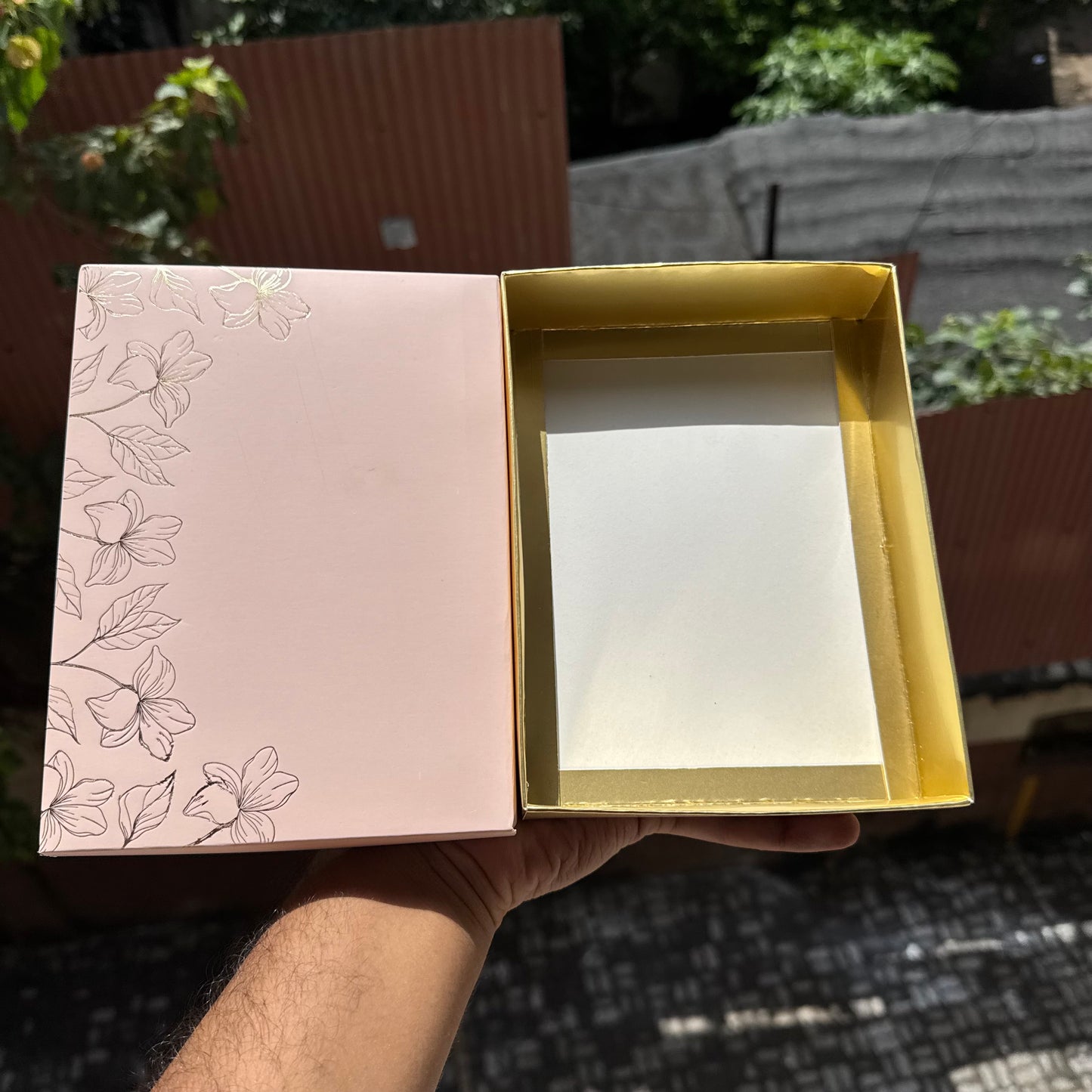 Pastel Petals Collection - 12 Cavity Size 6 Brownie Box Peach (10pc) Top Bottom