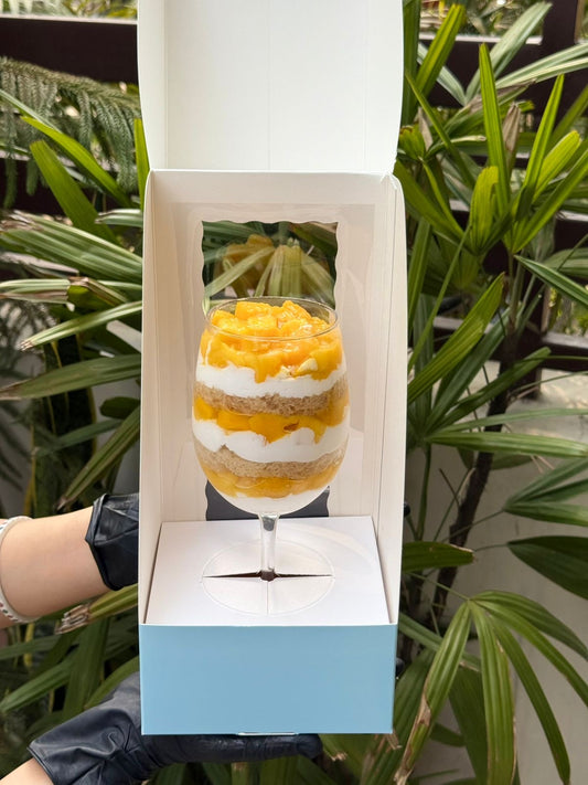 Trending Wine Glass Cake Box Blue