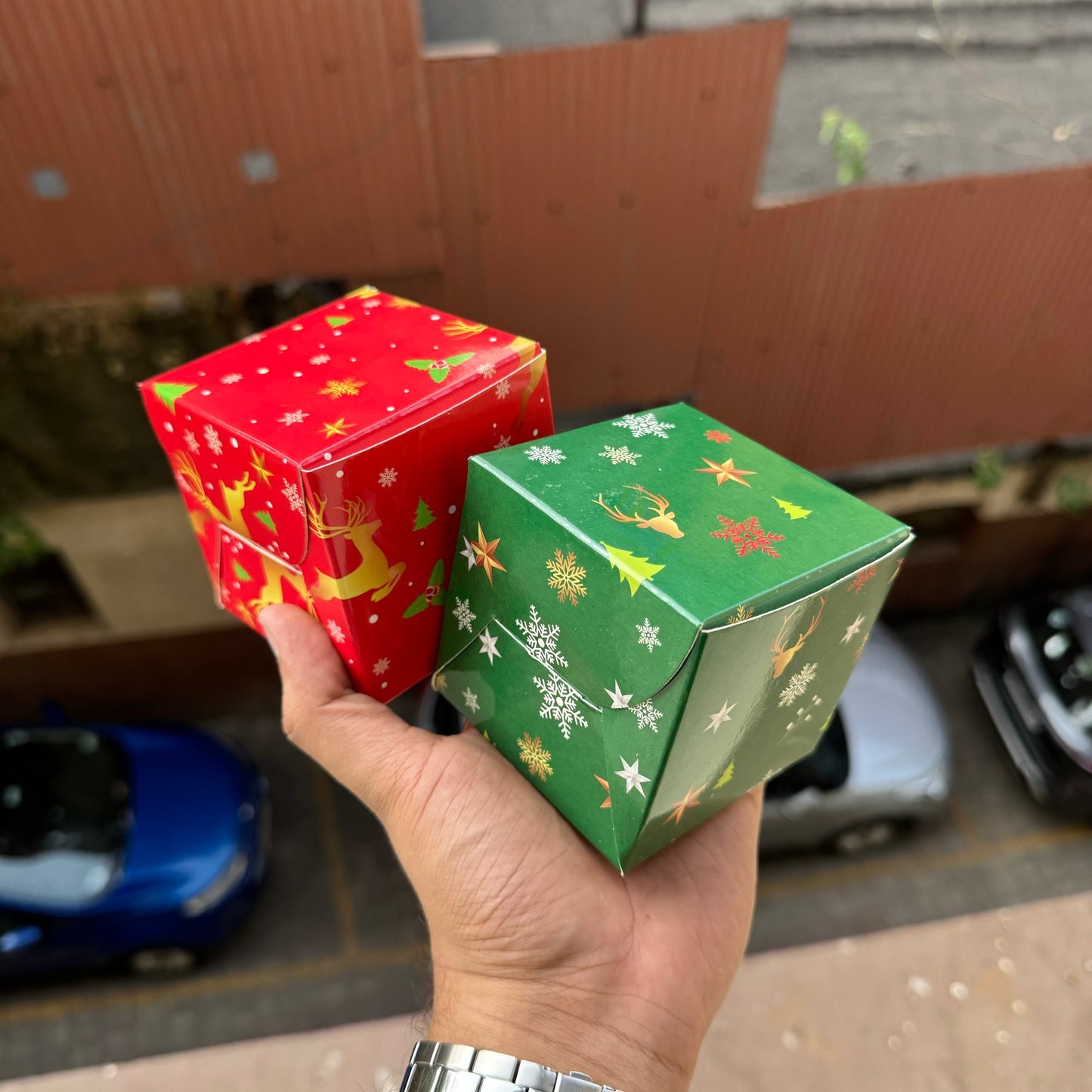 Square Red Christmas Box