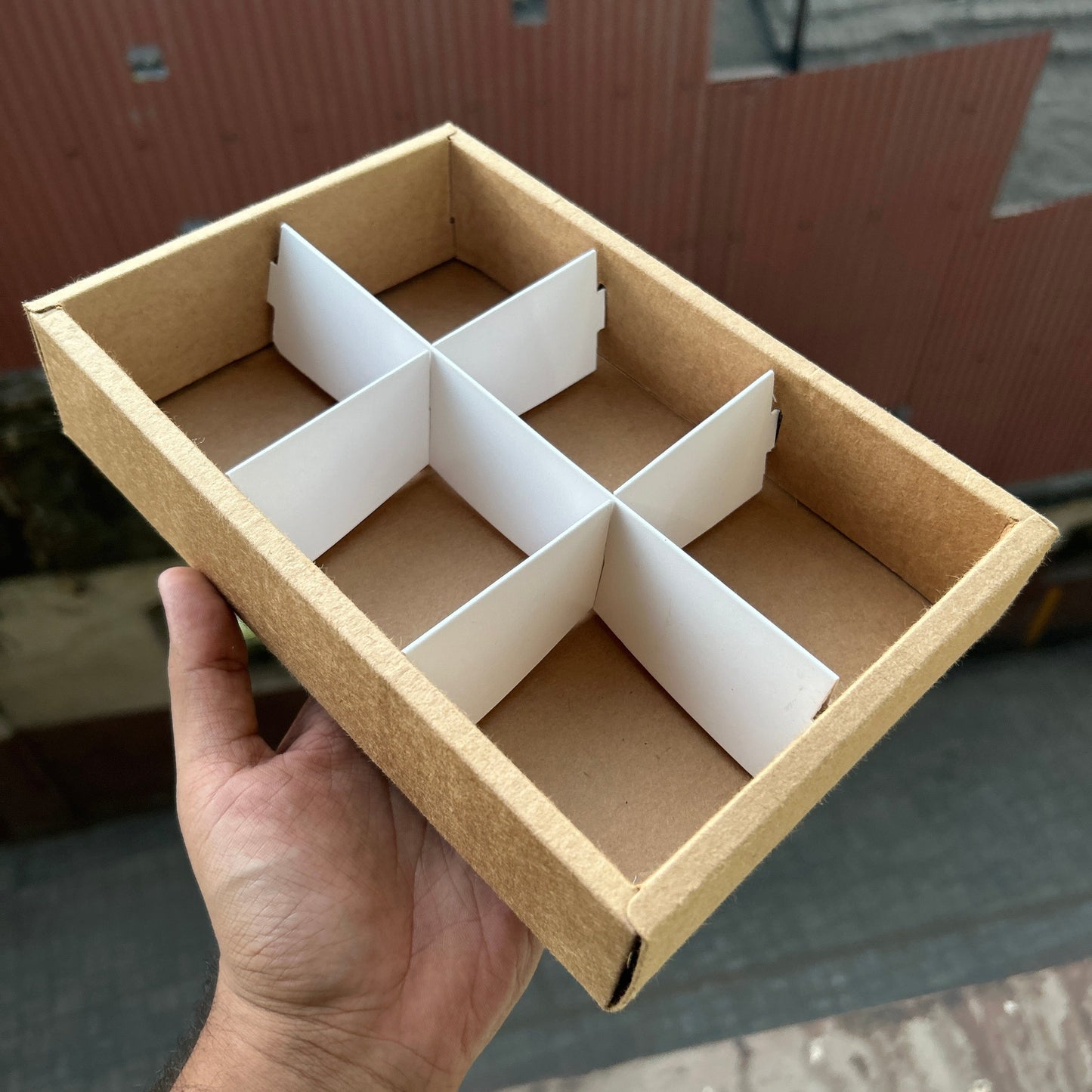 6 Brownie Partition Box Gold 1pc