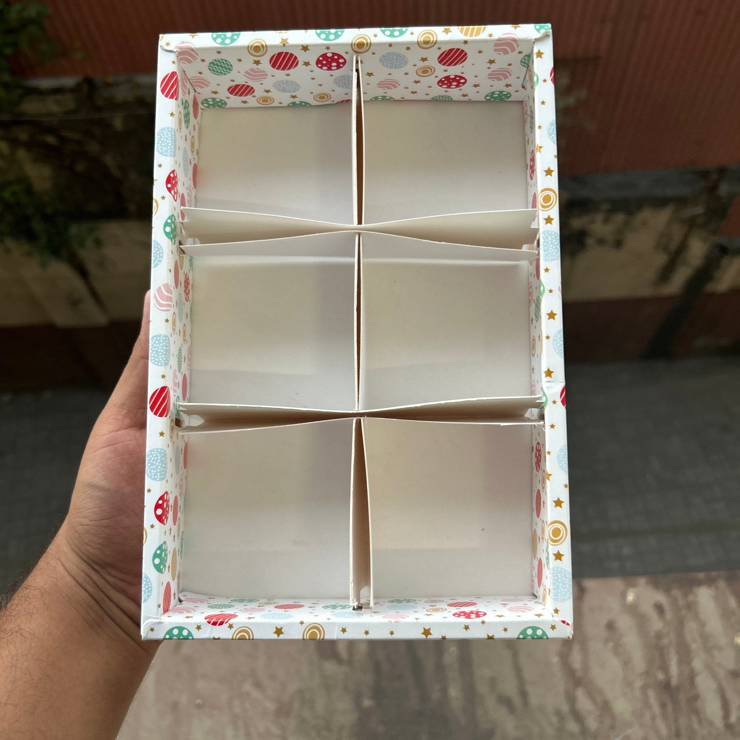 6 Brownie Partition Box Gold 1pc