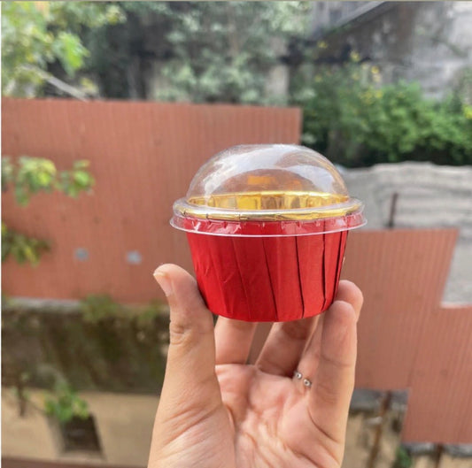 Metallic ready to bake cupcake liner with Lid (50pc)