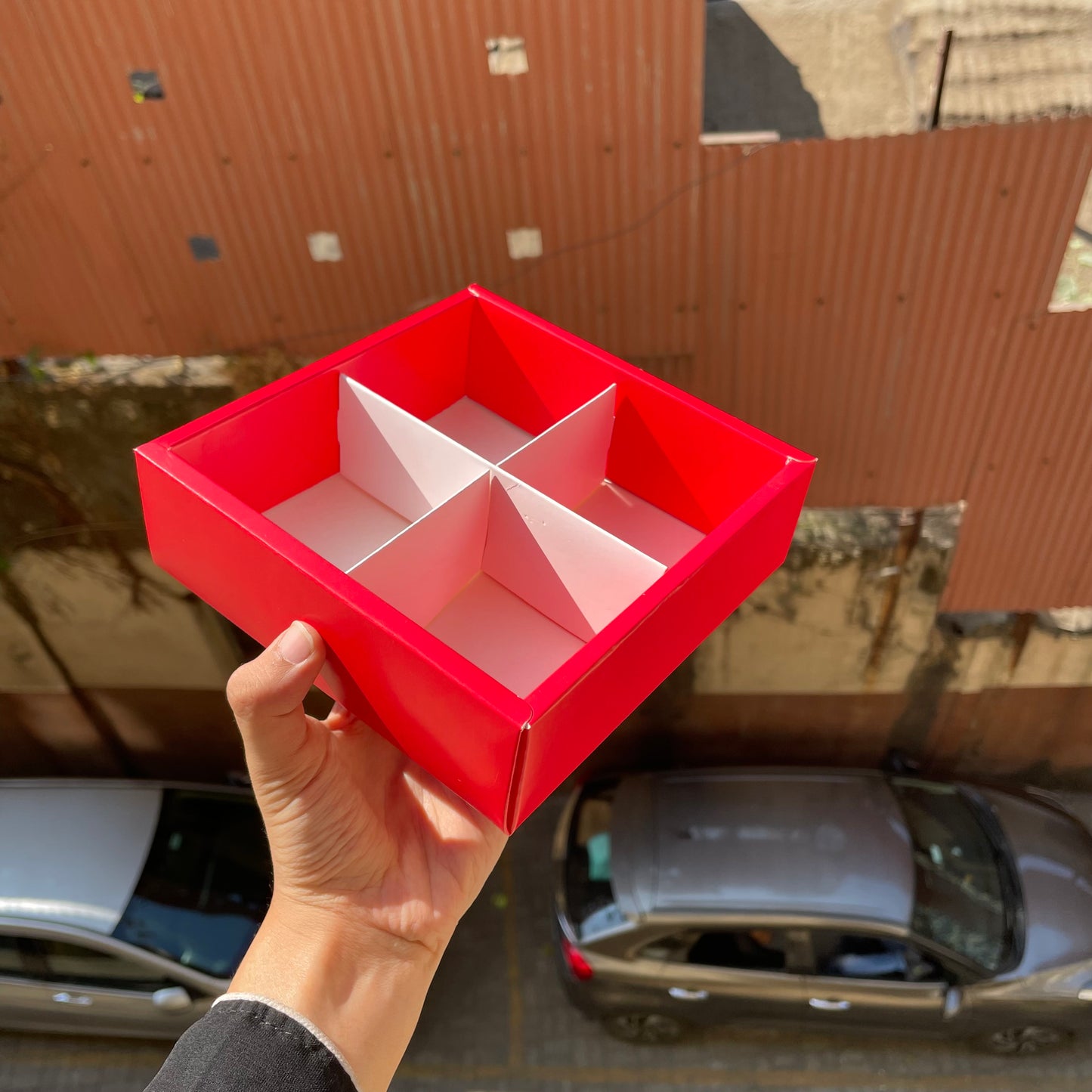 4 Brownie Partition Red Slider Box (10 pc)