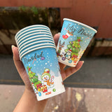 Christmas Disposables - Xmas Paper Cups 210ml (10pcs)