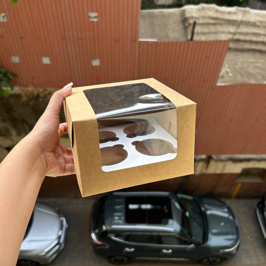 Kraft Boxes - 4 Cupcake Box L Shape (10pc)