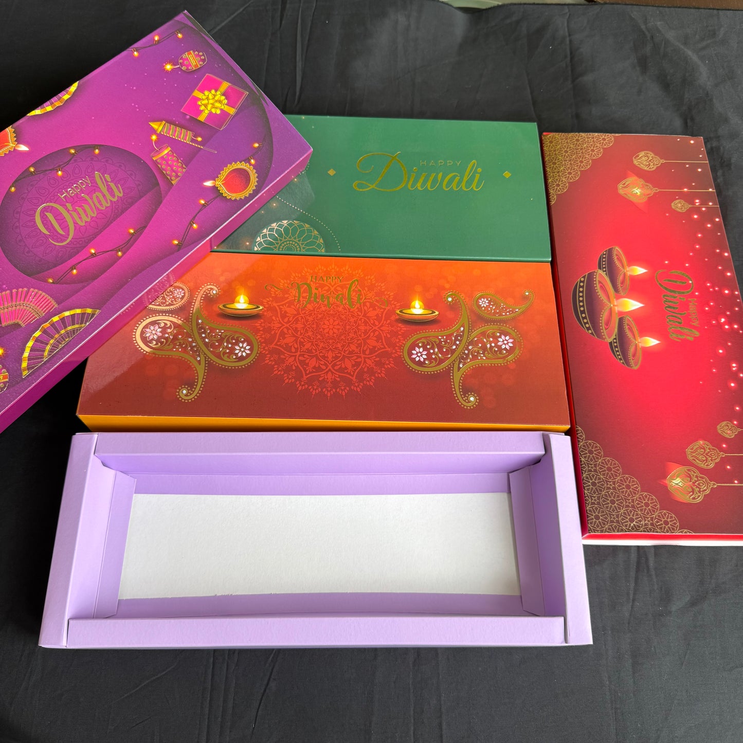 Diwali Foiled 12 Cavity Slider Box (10pc)