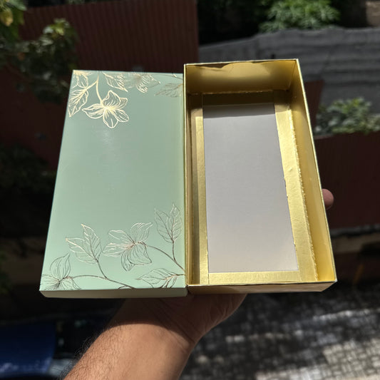 Pastel Petals Collection - 8 Cavity Size Brownie Box Mint Green (10pc) Top Bottom