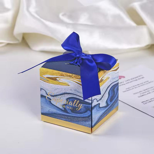 Pretty Marble Print Box For Candles / Jewellery / Chocolate with Ribbon (10pc)