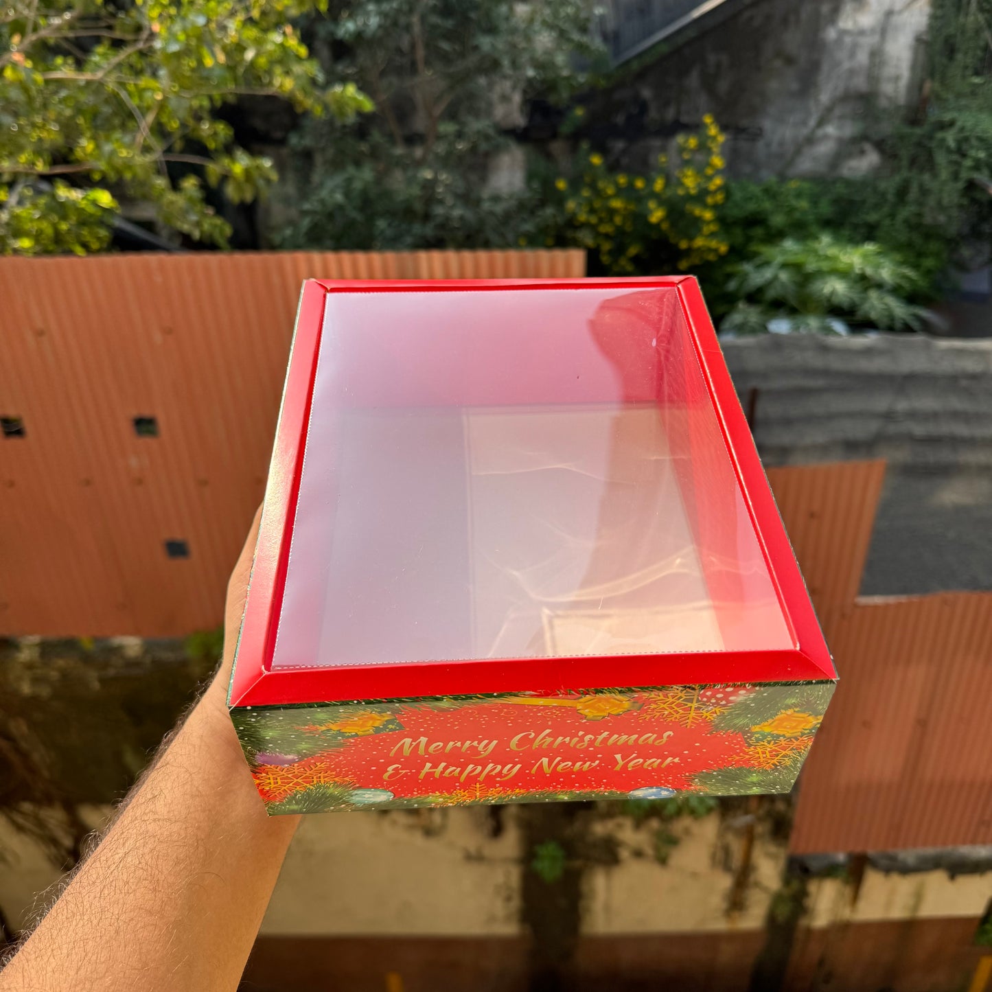 Christmas Hamper Box With Transparent Lid