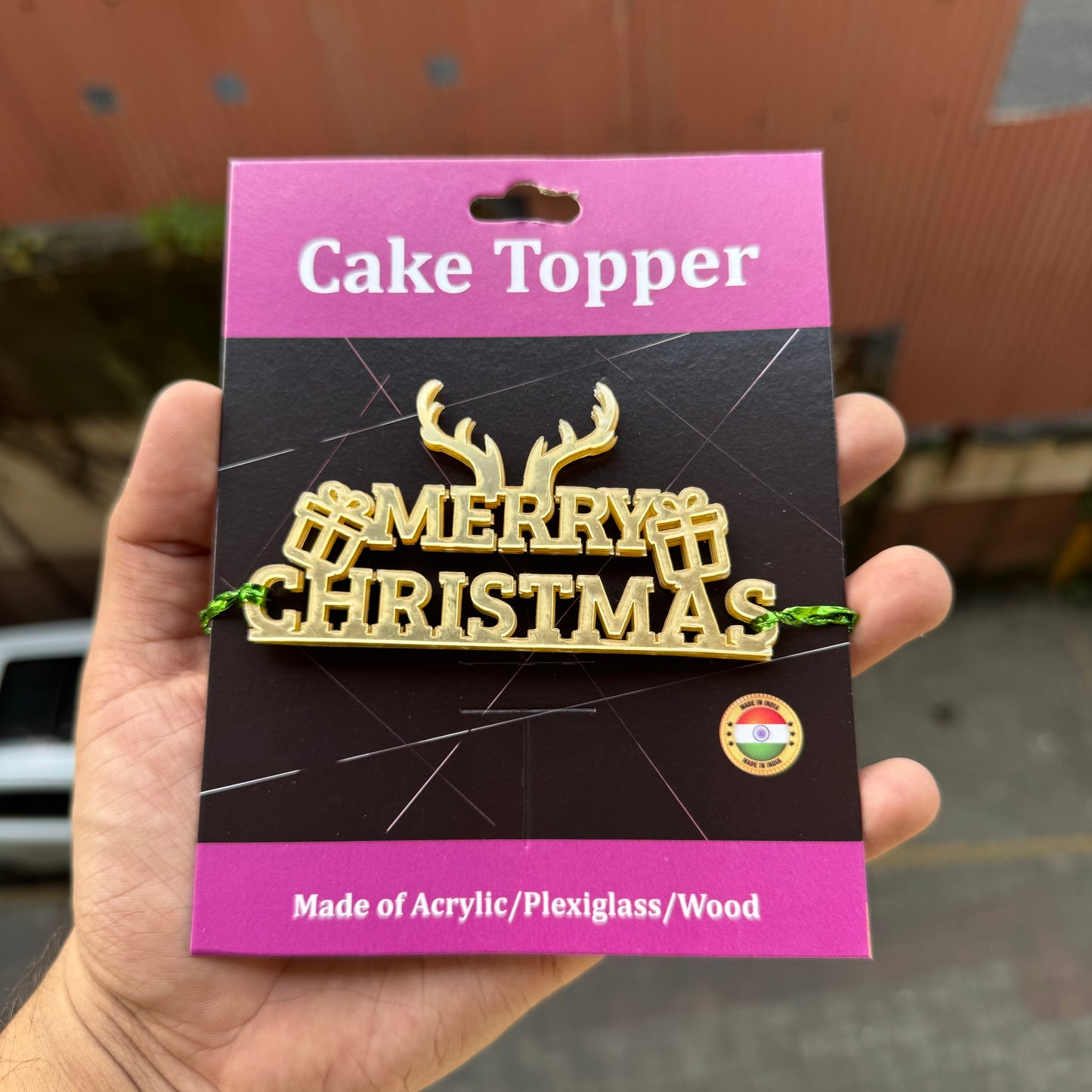 Christmas Acrylic Charms With Self Adhesive Peel & Stick For Hampers & Boxes (5pc)