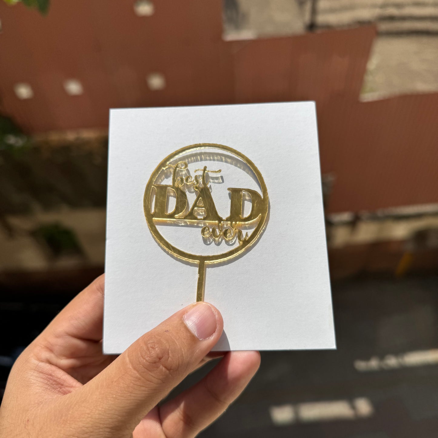 3inch Fathers Day Acrylic Cake / Cupcake Topper 1pc