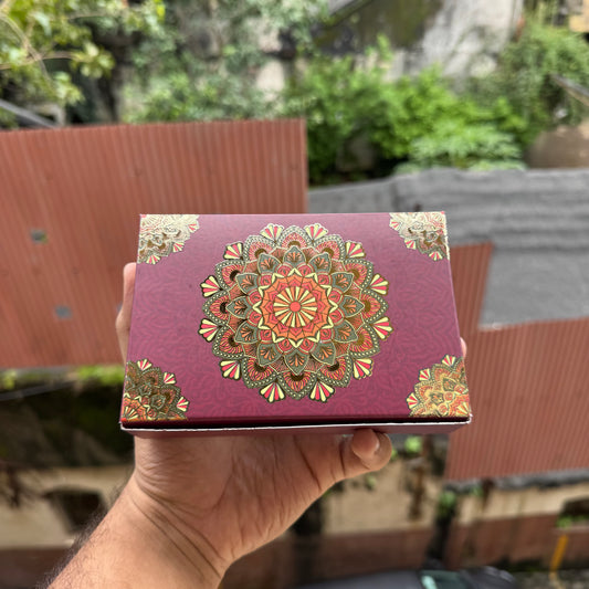 Kohinoor Collection 6Cavity Box For Chocolates / Brownies / Truffles / Candles and More with Gold Foiling Detailing (10pc) WITH Cavity