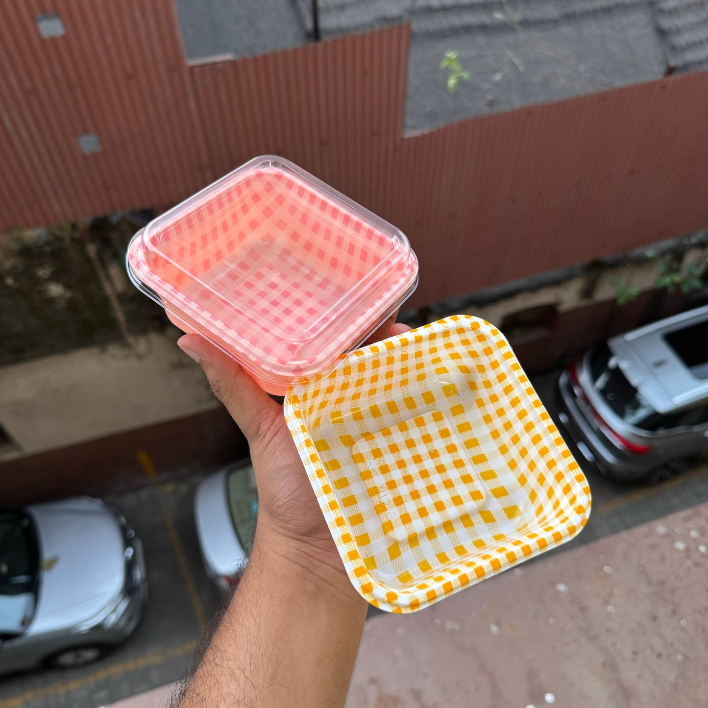 Square Container With Transparent Lid (10pc)