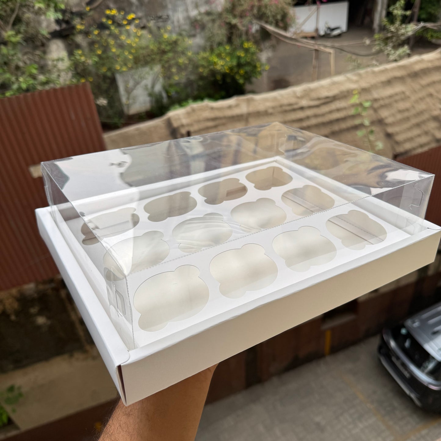 12 Cupcake Display Hamper Box White (5pc) #New