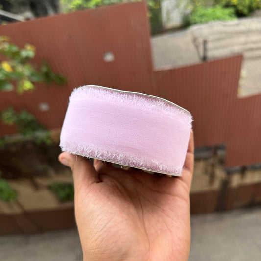 Baby Pink Chiffon Ruff Edge Ribbonh