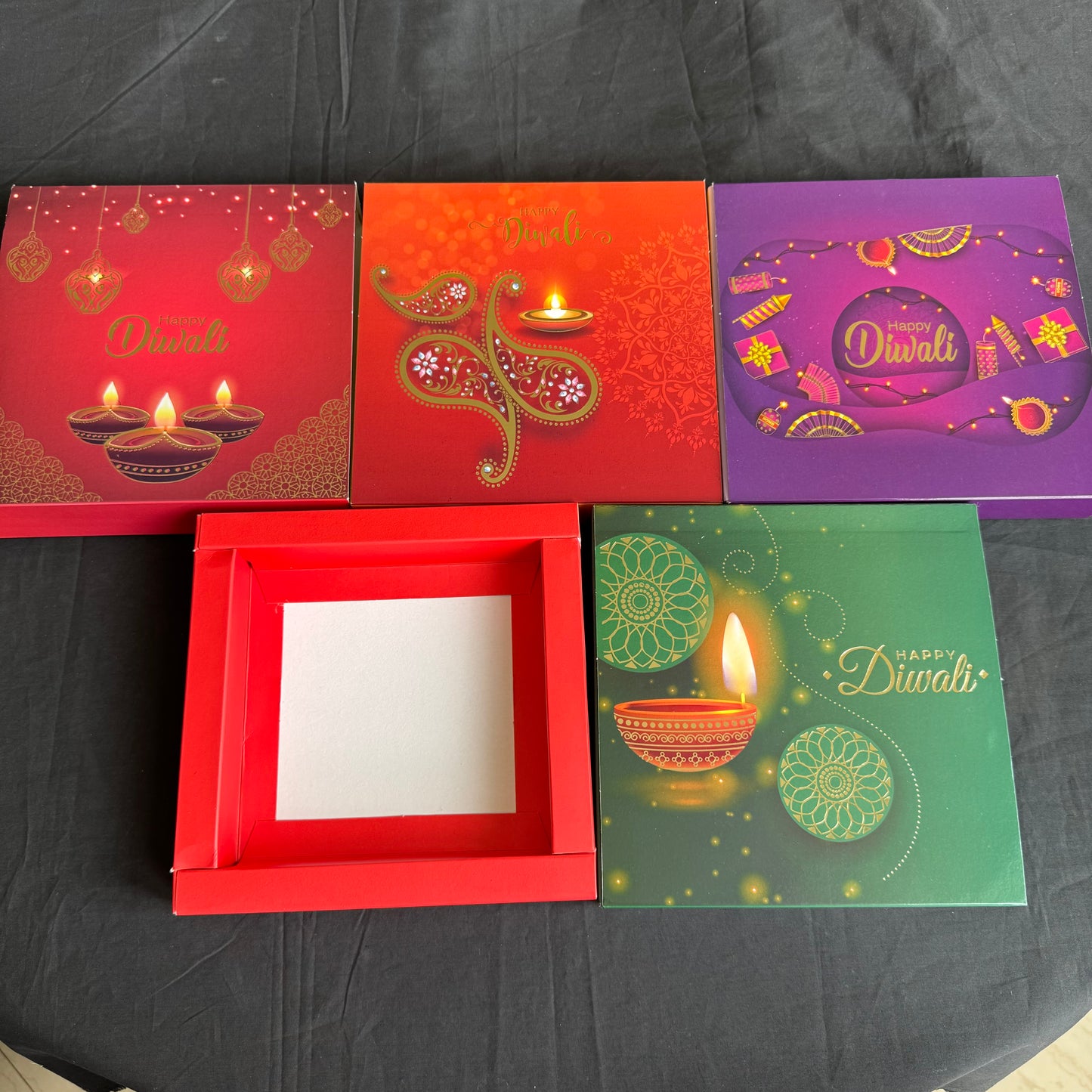 Diwali Foiled 9 Cavity Slider Box (10pc)