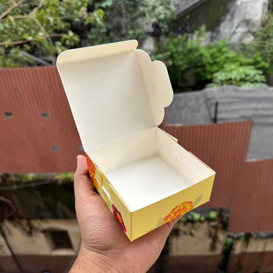 Kohinoor Collection 4Cavity Size Box For 1 Brownie with Foil Detailing (10pc)