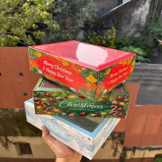 Christmas Hamper Box With Transparent Lid