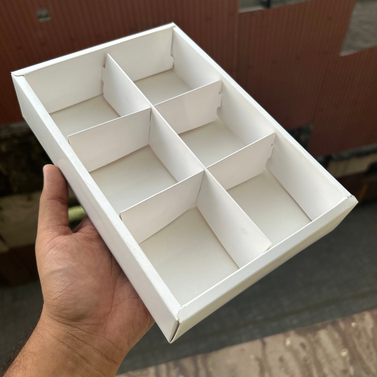 6 Brownie Partition Box Gold 1pc