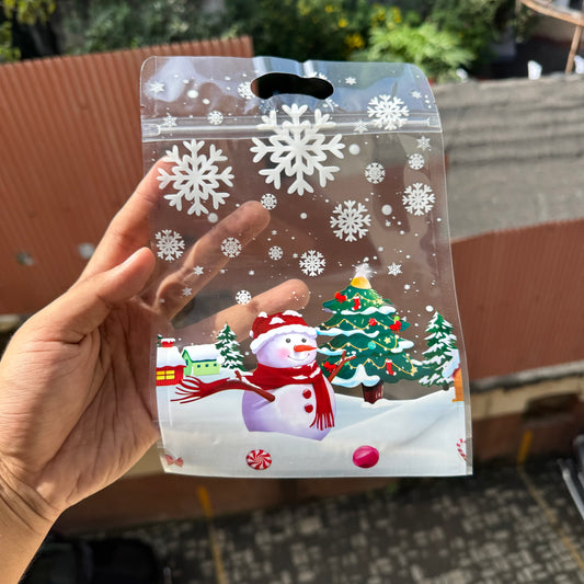 Snowflake Transparent Candy / Treat Seal Bag With Handle (50pc)