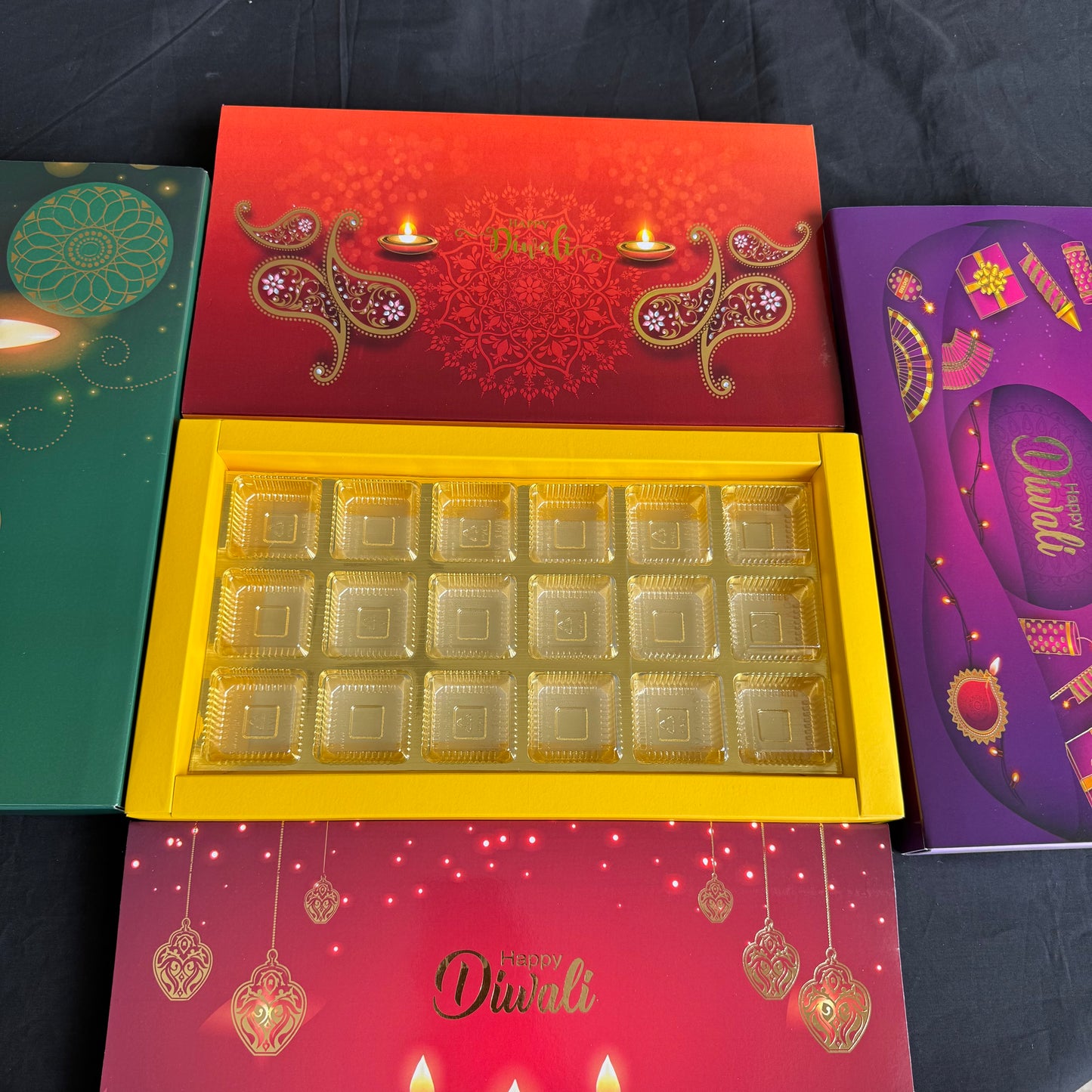 Diwali Foiled 18 Cavity Slider Box (10pc)