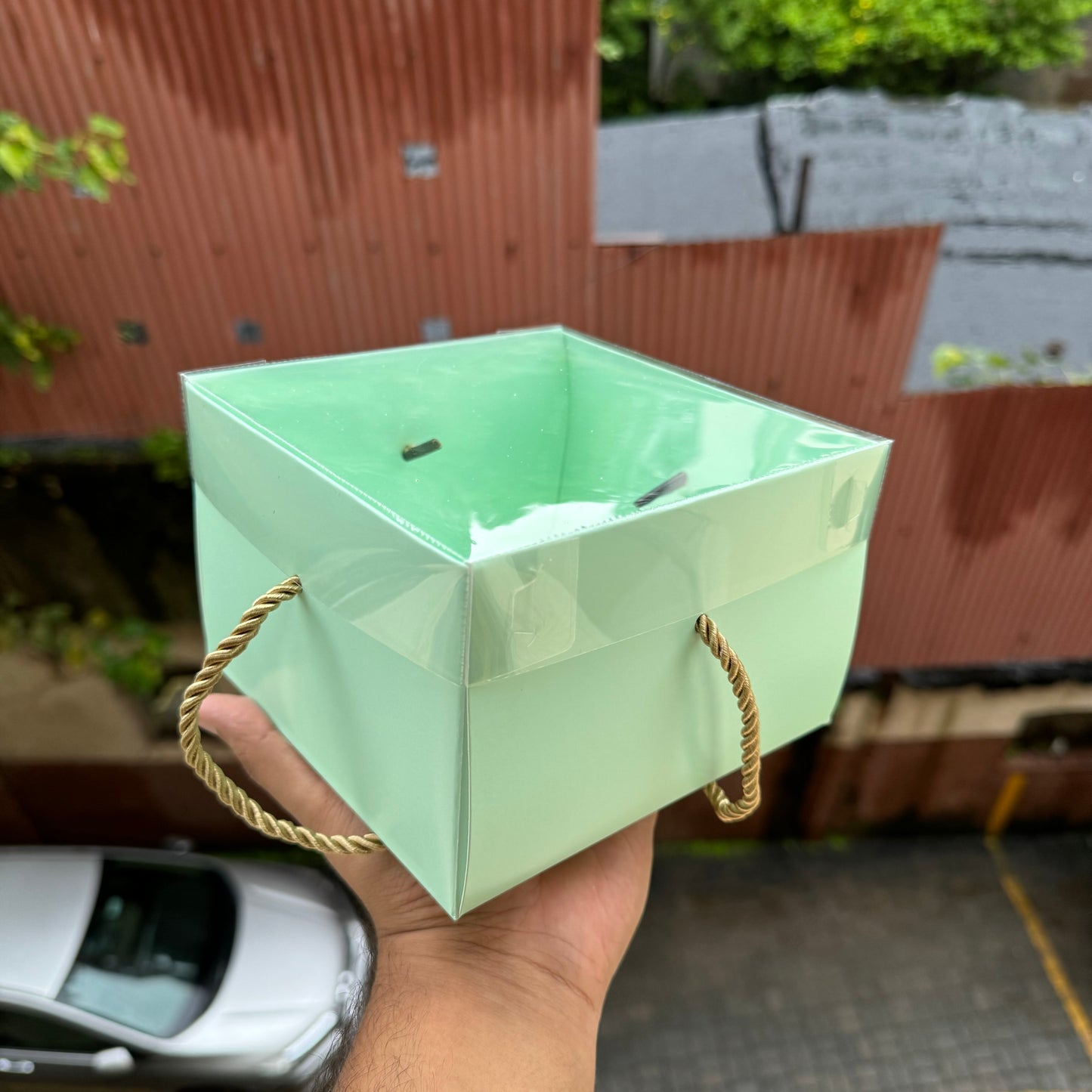 Hamper String Box With Transparent Lid 8x8x4 (10pcs)