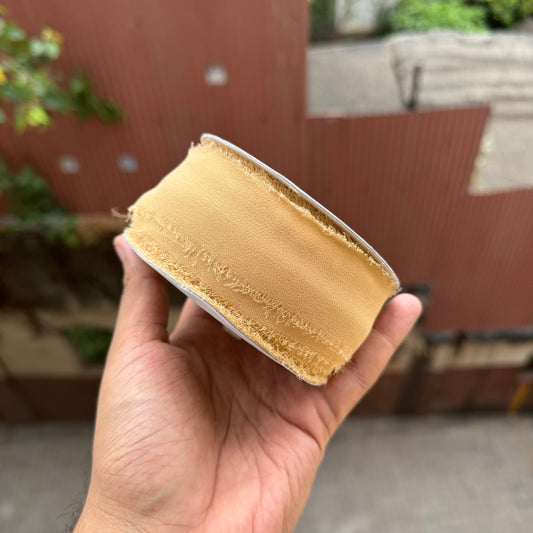 Gold Chiffon Ruff Edge Ribbon