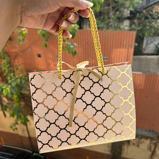 Pastel Festive Jar Triangle Box / Bag Peach