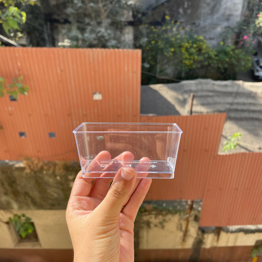 Trending Rectangle Mousse Cup / Container 125ml PS15 (10pc)