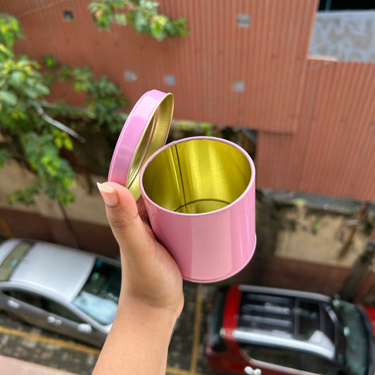 Pink Mini Dream Tin - for candles , dry fruits , cookies , gifts and more