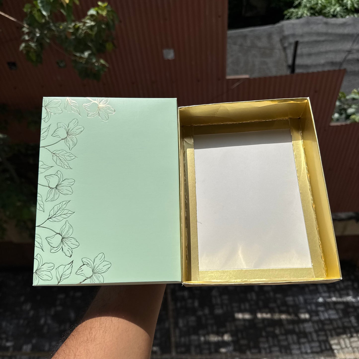 Pastel Petals Collection - 12 Cavity Size 6 Brownie Box Mint Green (10pc) Top Bottom