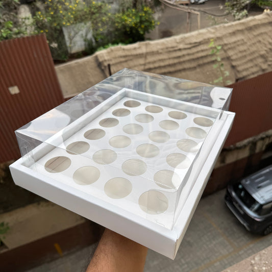 24 Mini Cupcake Display Hamper Box White (5pc) #New