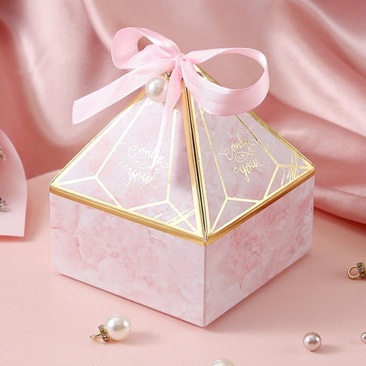 Pretty Diamond Box For Chocolates / Jewellery / Candles (10pc) includes ribbon