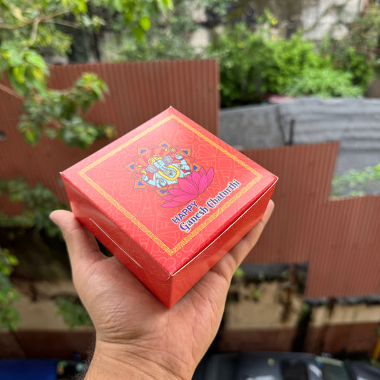 4 Modak Box For Ganesh Chaturthi (10pc) with gold premium cavity