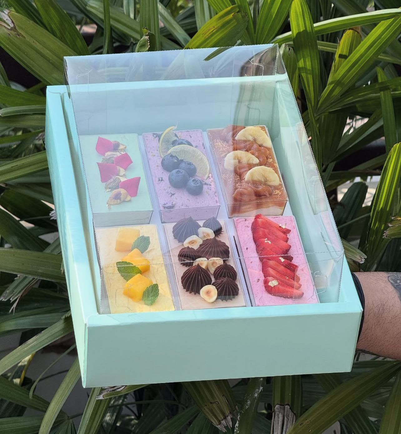 Trending Rectangle Mousse Cup Box Mint Green(10pc)
