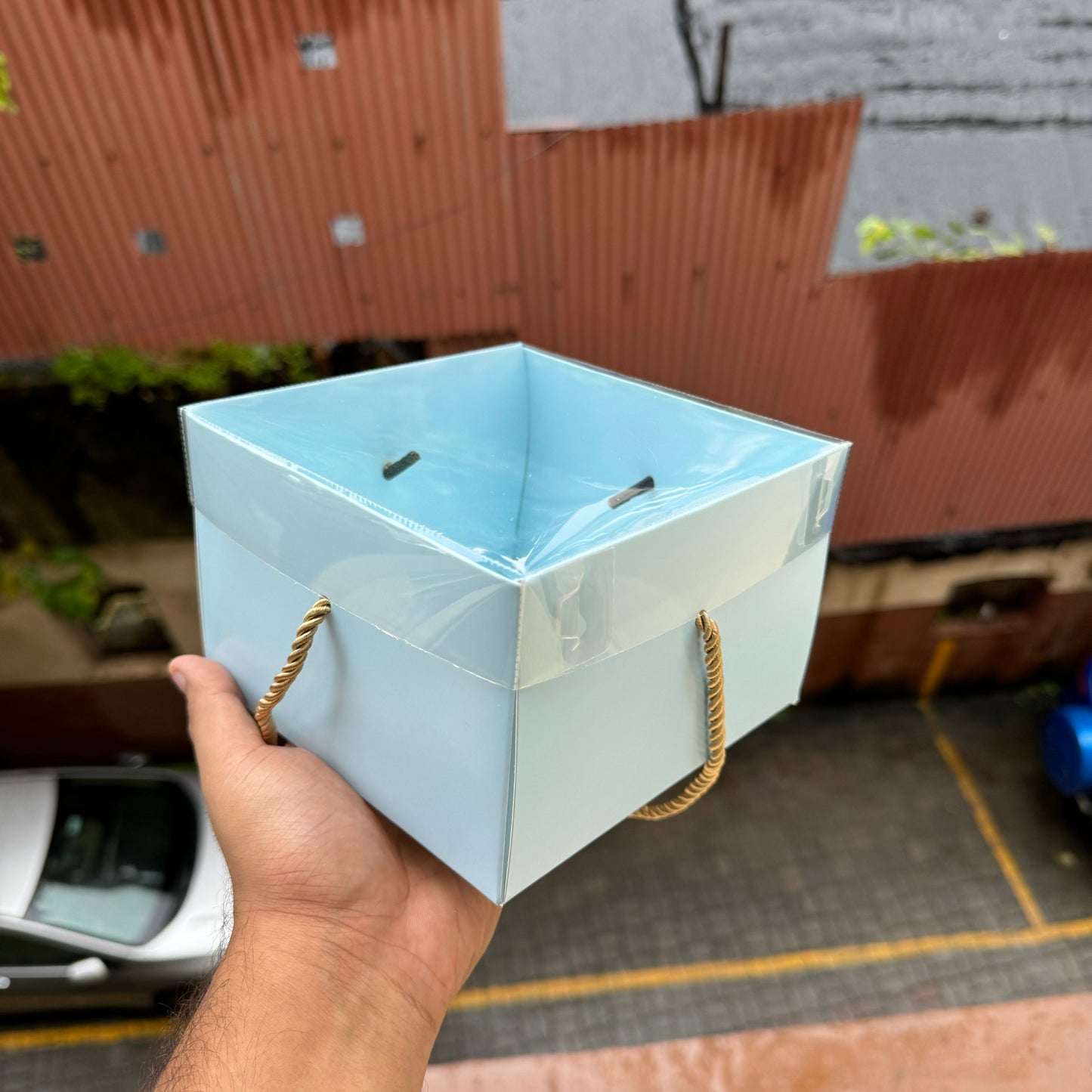 Hamper String Box With Transparent Lid 8x8x4 (10pcs)