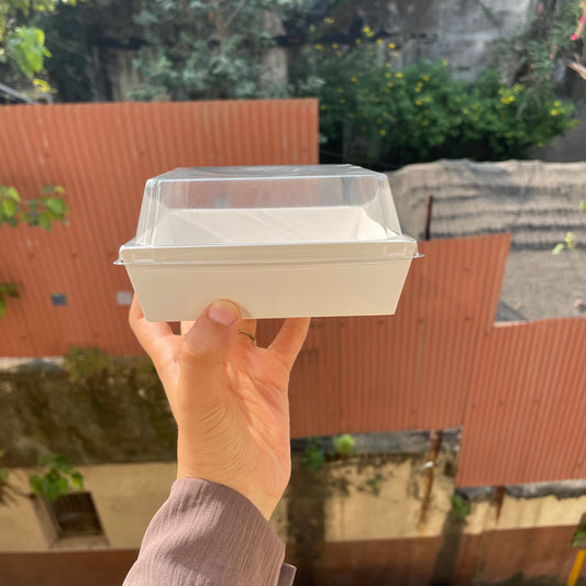 Brownie Liner With Lid White Big (10pc)