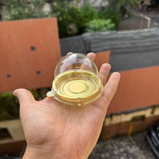 Round Pastry Pvc Gold Container 10pcs