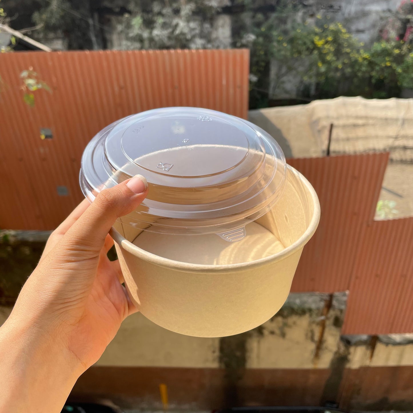 1000 ML Kraft Tub With Transparent Lid / Salad Bowl (10pc)