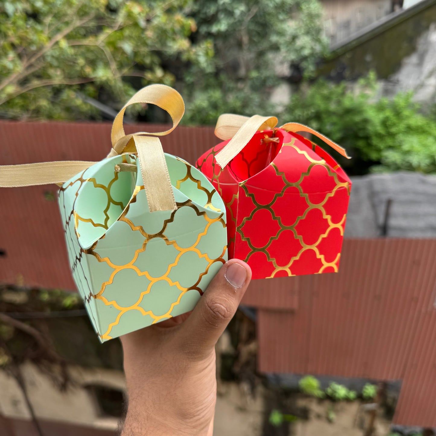 Pastel Potli Box 3x3x2.5inch with Ribbon (10pc)