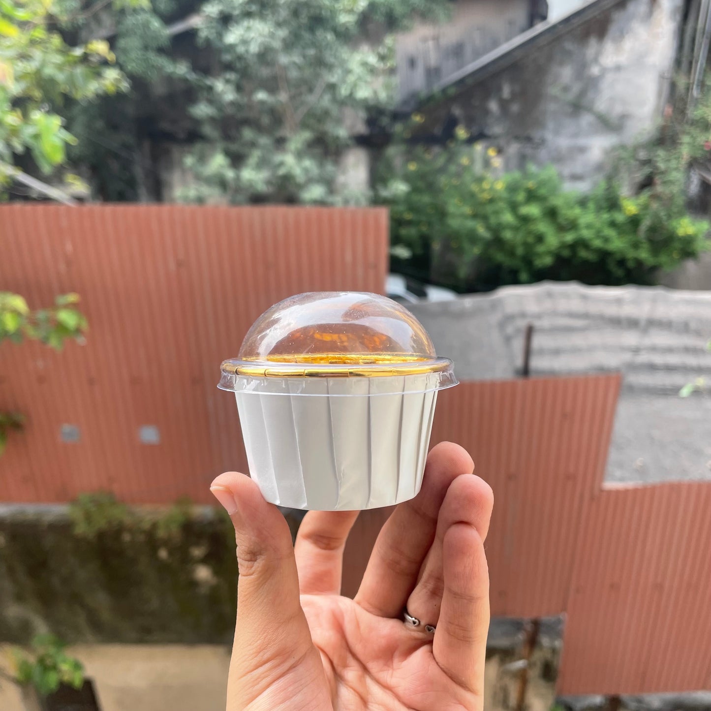 Metallic ready to bake cupcake liner with Lid (50pc)