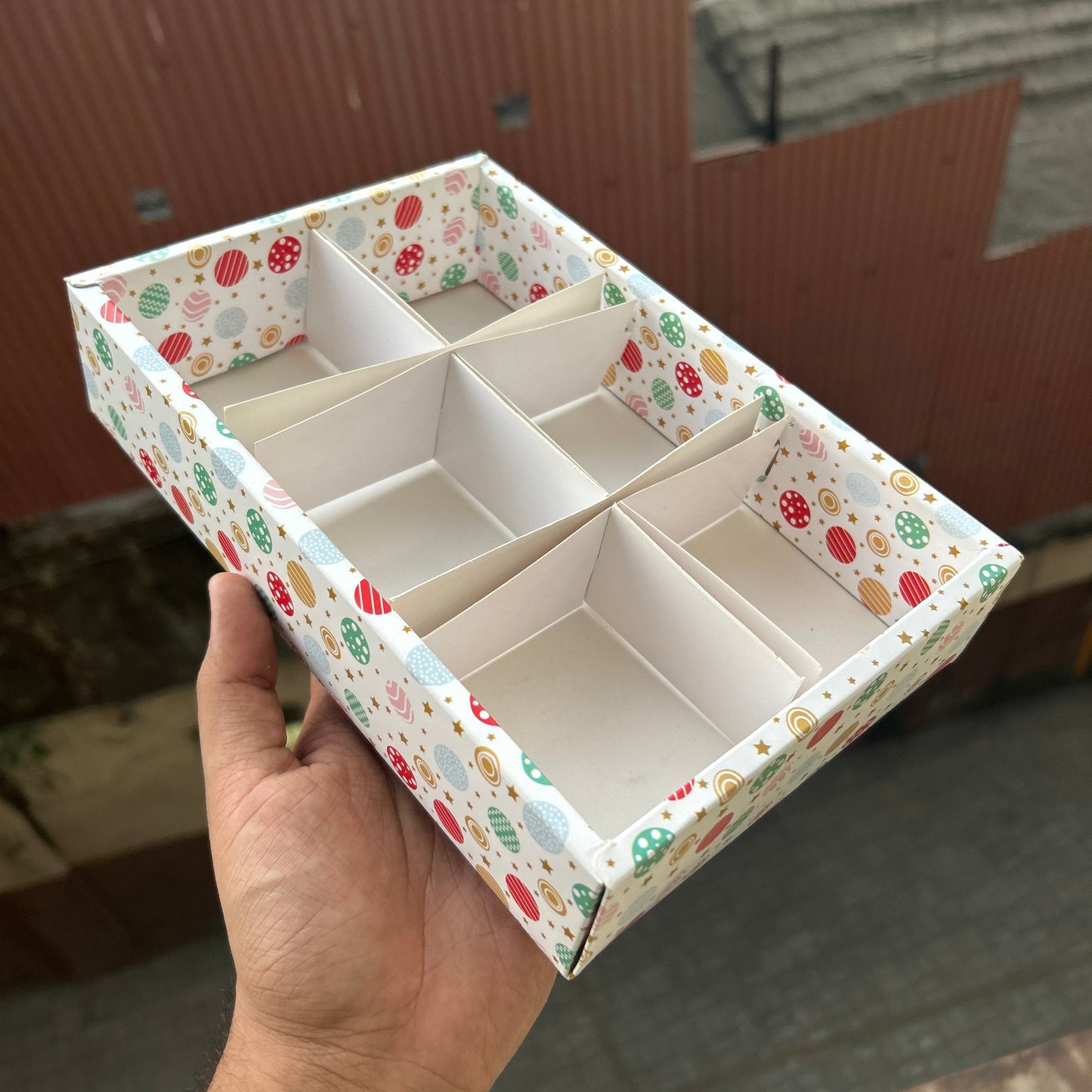 6 Brownie Partition Box Gold 1pc