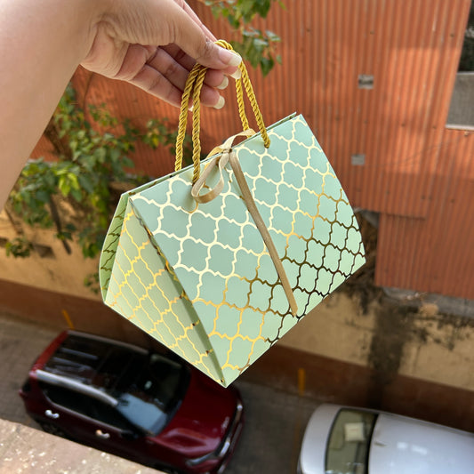 Pastel Festive Jar Triangle Box / Bag Mint Green