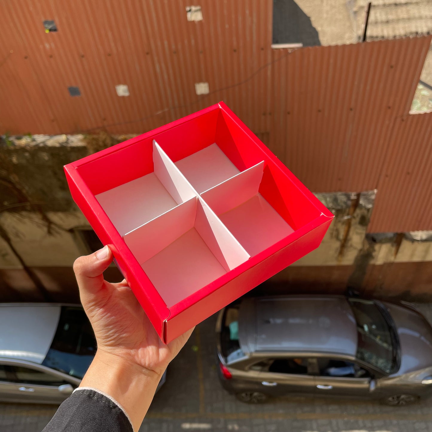 4 Brownie Partition Red Slider Box (10 pc)