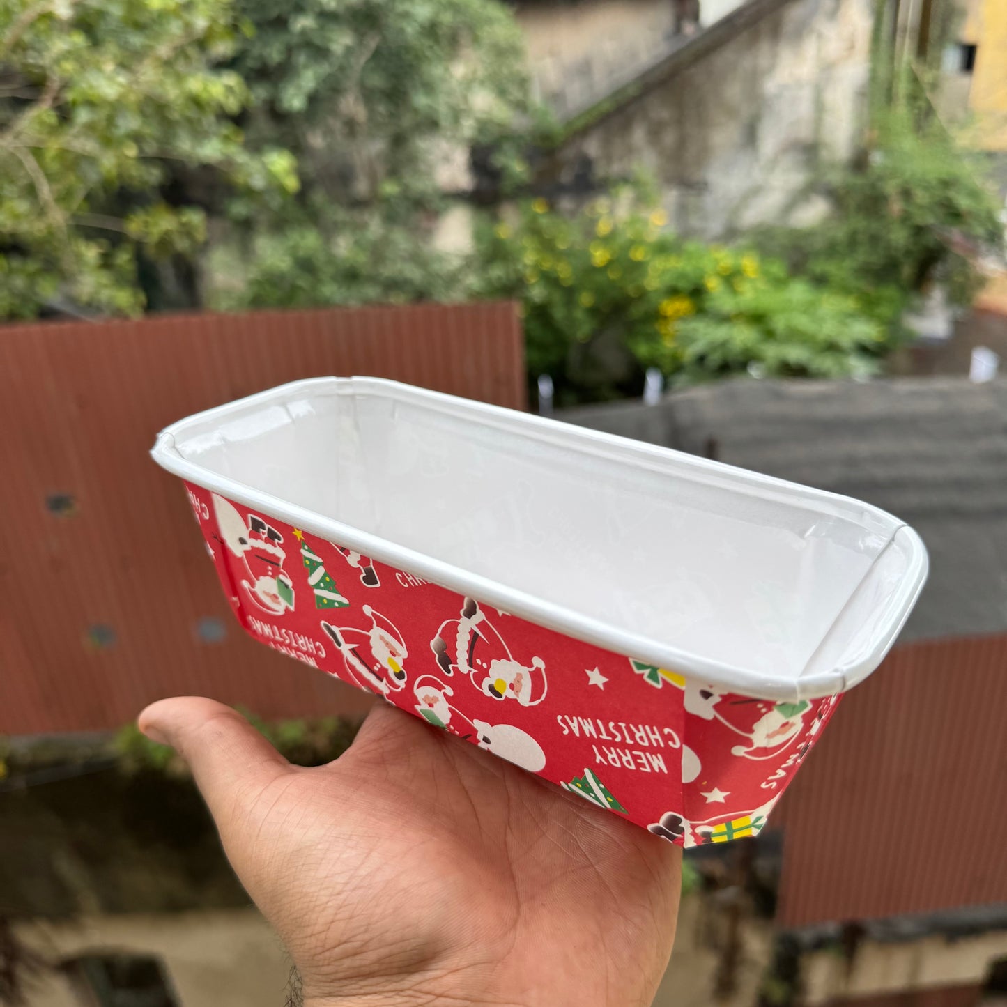 Christmas Printed Plum Ready To Bake Loaf Liner (10pc)