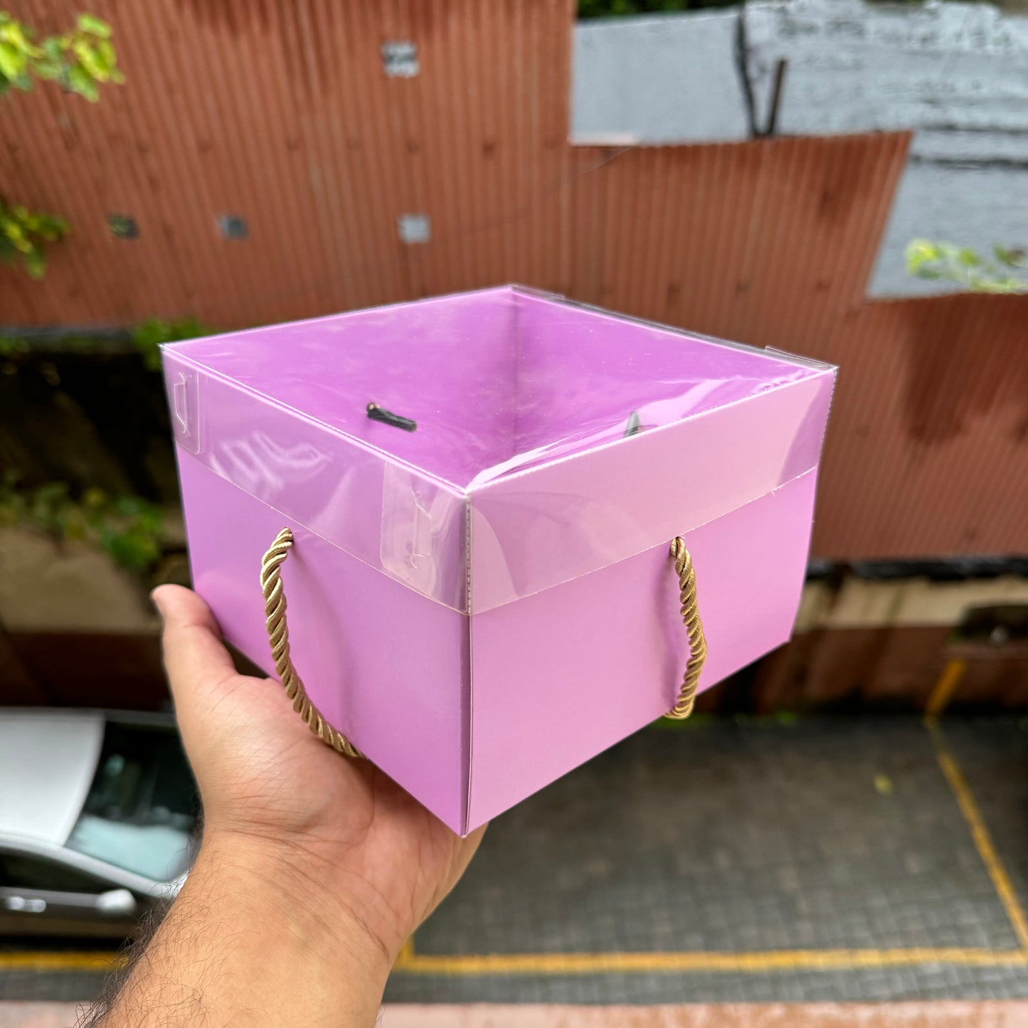 Hamper String Box With Transparent Lid 8x8x4 (10pcs)