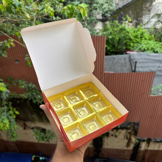 9 Modak Box For Ganesh Chaturthi (10pc) with gold cavity