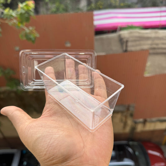 Trending Rectangle Mousse Cup With Lid / Container 125ml PS15 (10pc)