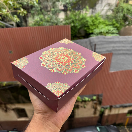 Kohinoor Collection 12Cavity Box For Chocolates / Brownies / Truffles / Candles and More with Gold Foiling Detailing (10pc) WITH Cavity