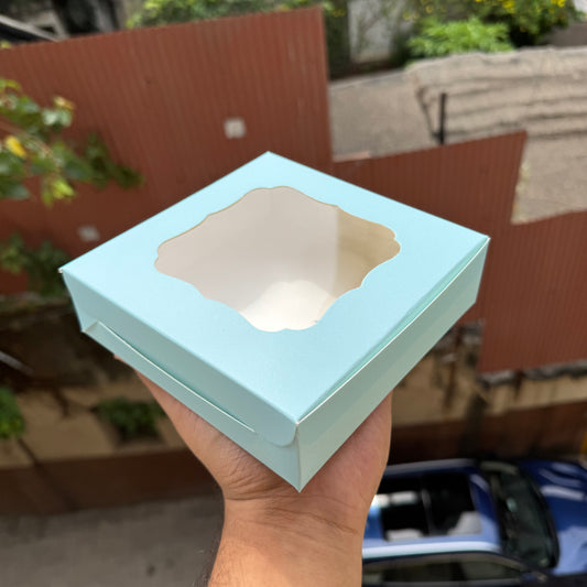 Pastel Sky Blue 4 Brownie Box (10pc)